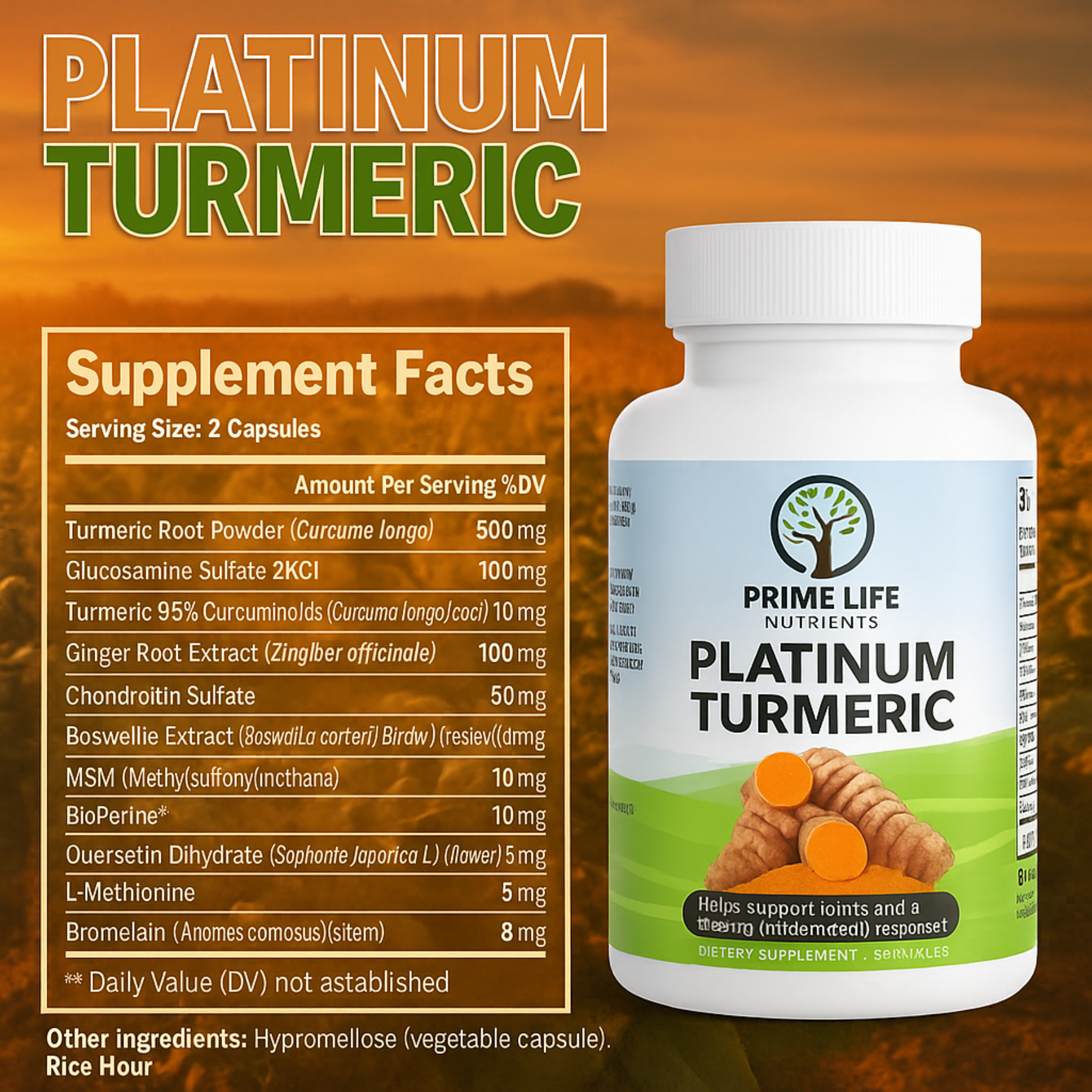 Platinum Turmeric Joint & Inflammation Support – With Ginger, Boswellia & BioPerine®